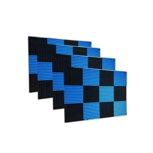 12 Pack Black & Blue Foam Wedge Studio Soundproofing Panels