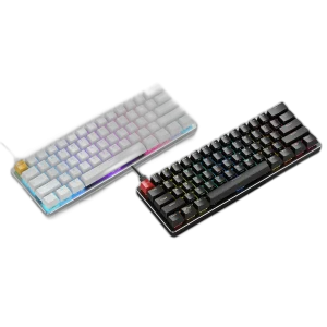 Glorious GMMK Compact Pre-Built Keyboard, Black/White