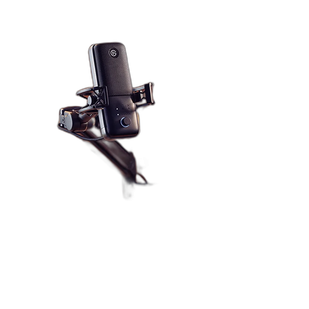 Elgato Wave microphone fitted in Wave Shock Mount; microphone sold separately