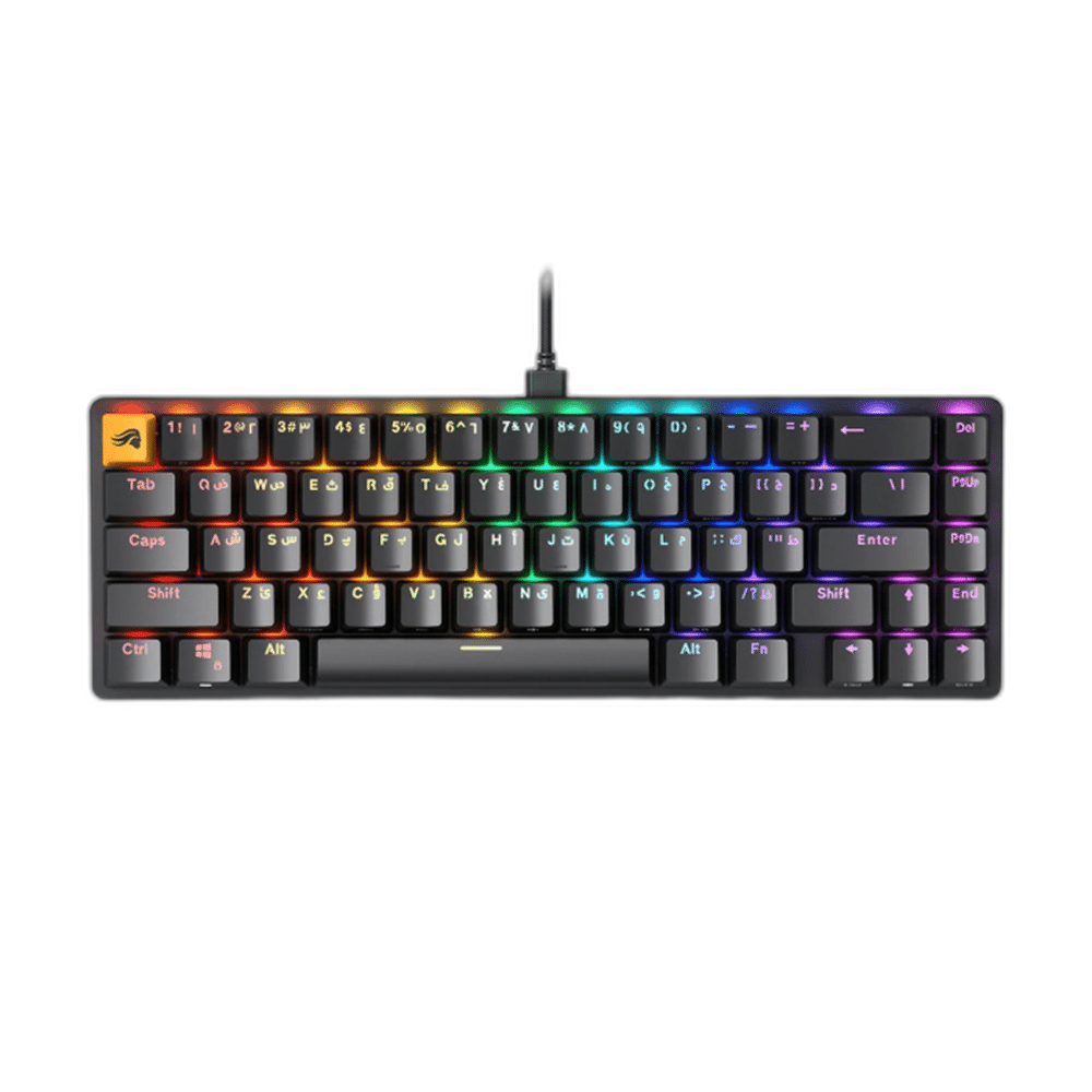 Glorious GMMK2 Compact 65% Gaming Keyboard (Arabic), Black/White