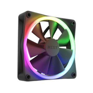 NZXT F120 RGB 120mm Case Fan, Black with RGB Lighting