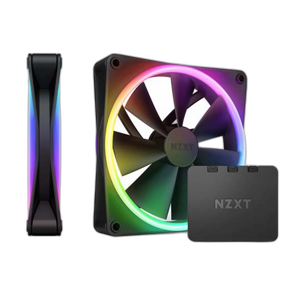 NZXT F140 RGB DUO 140mm Twin Pack Case Fans, Black