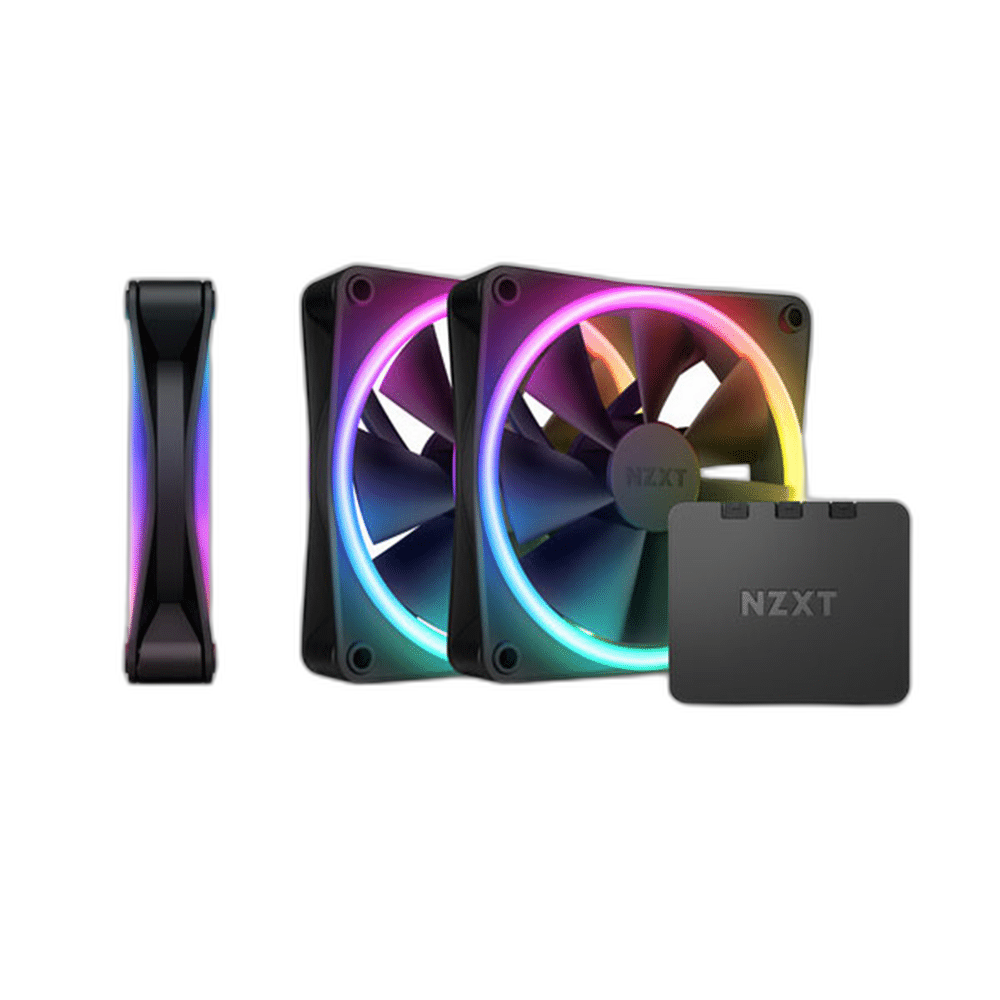 NZXT F120 RGB DUO 120mm Triple Pack Case Fans, Black
