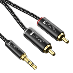 Syncwire RCA Audio Cable 1.8m, 3.5mm Jack to 2 RCA Phono Splitter Cable