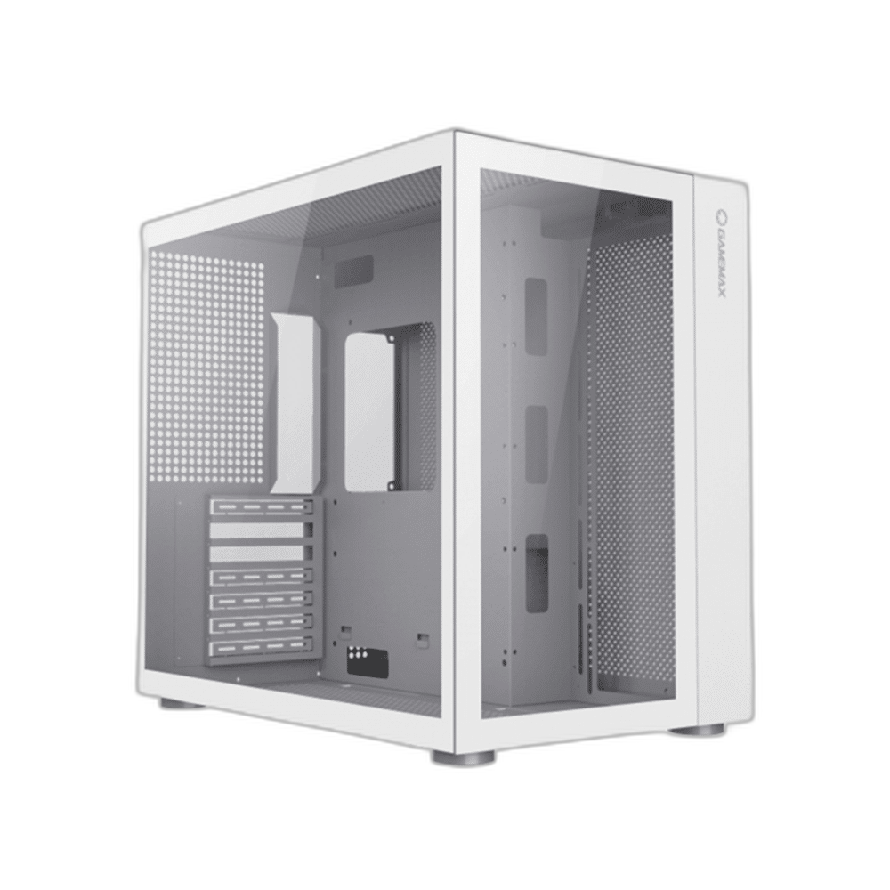 GameMax Infinity ATX Mid Tower Case, Tempered Glass, White