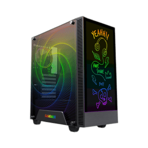 GameMax Kreator ATX Mid Tower Case, Black with ARGB Fans