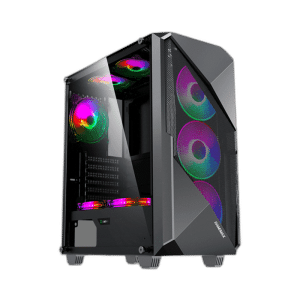 GameMax Revolt ATX Mid Tower Case with 4 ARGB Fans, Black