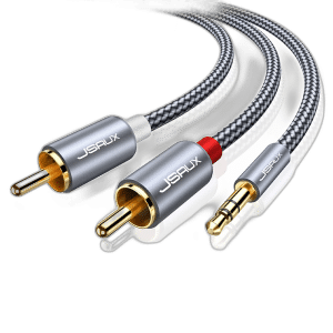 JSAUX RCA Cable 2M, Gold-Plated 3.5mm Male to 2RCA Male Adapter
