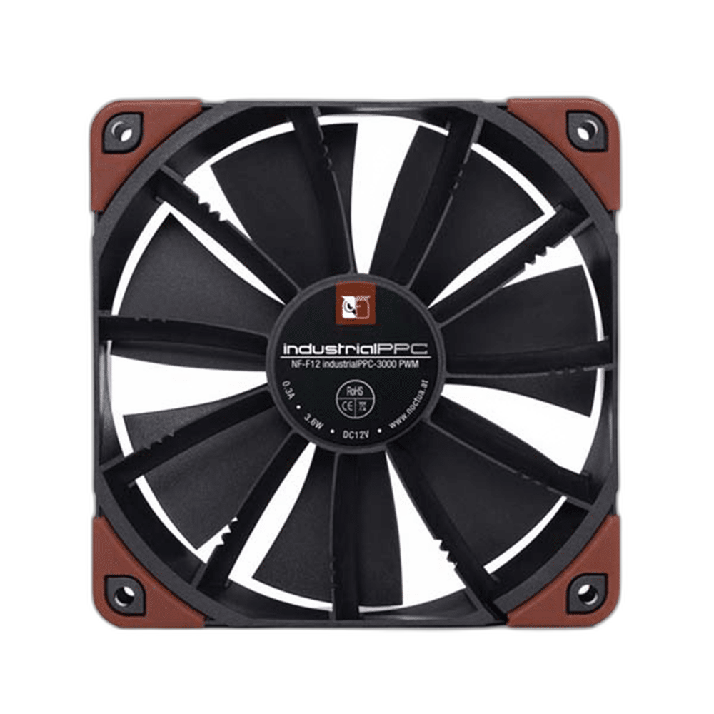 Noctua NF-F12 Industrial PPC-3000 PWM Fan, 120mm - Black
