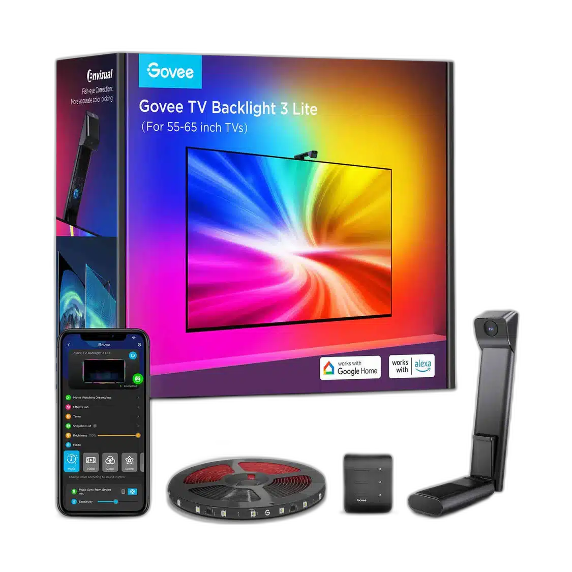 Govee Envisual TV Backlight 3 Lite, Smart Lighting for 55-65 inch TVs