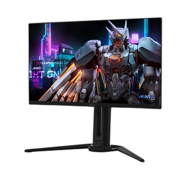 AORUS FO27Q3 gaming monitor angled front view
