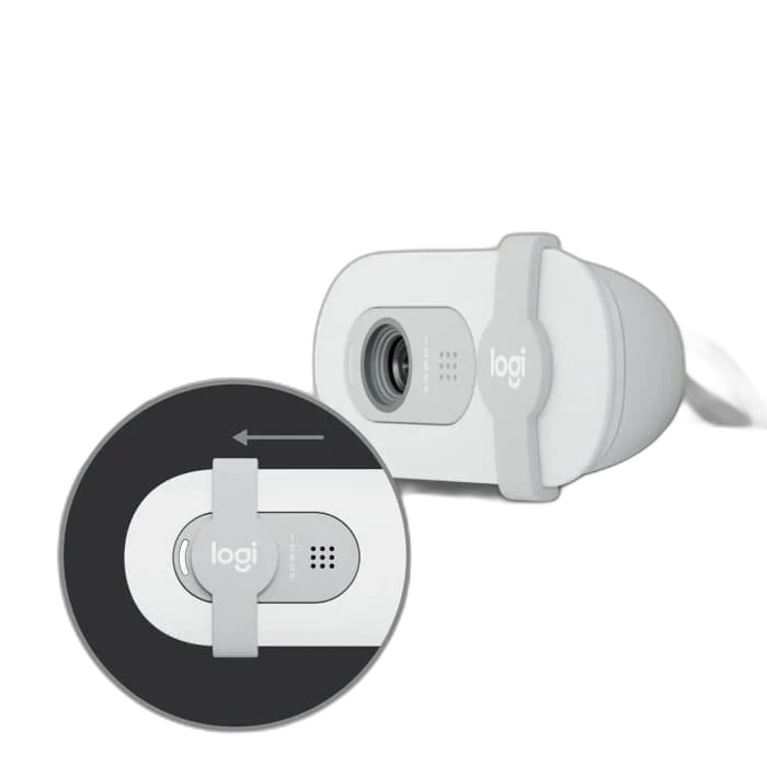 Logitech Brio 100 white privacy shutter detail