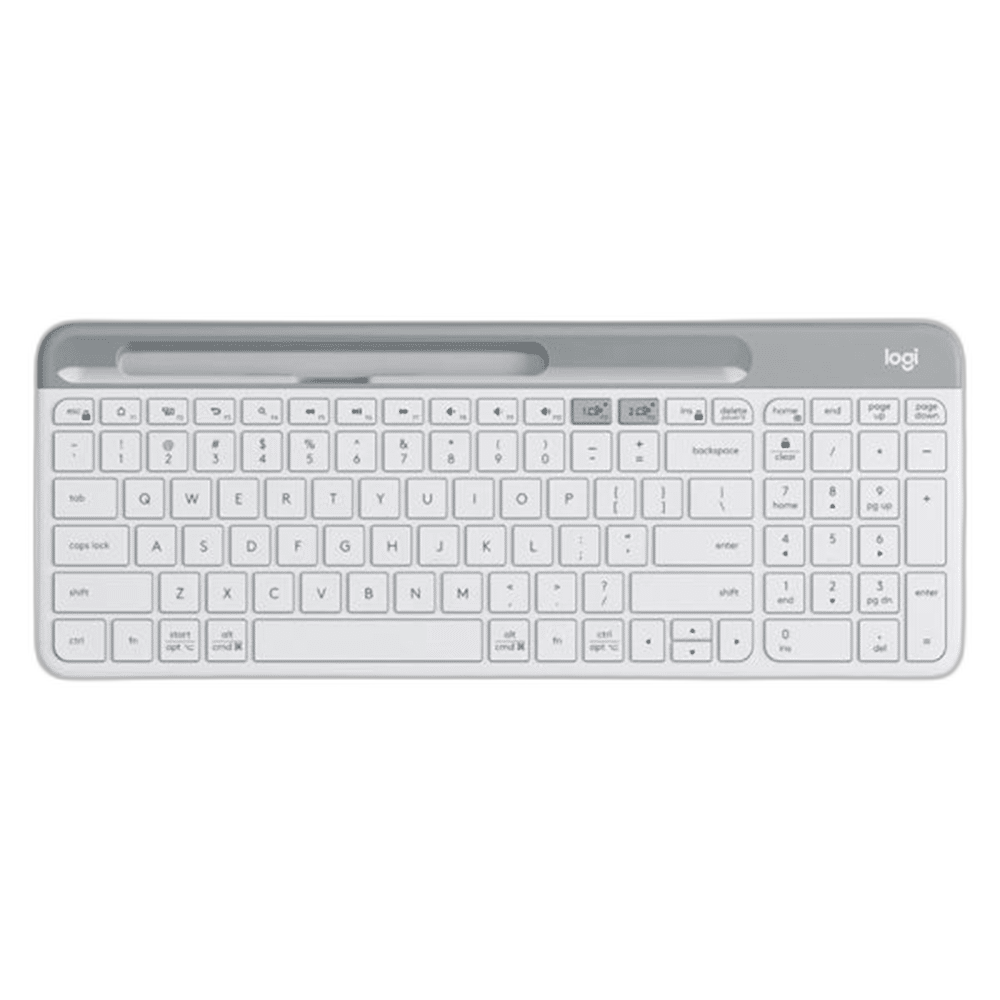 Logitech K580 Slim Wireless Full Size Keyboard, Off White
