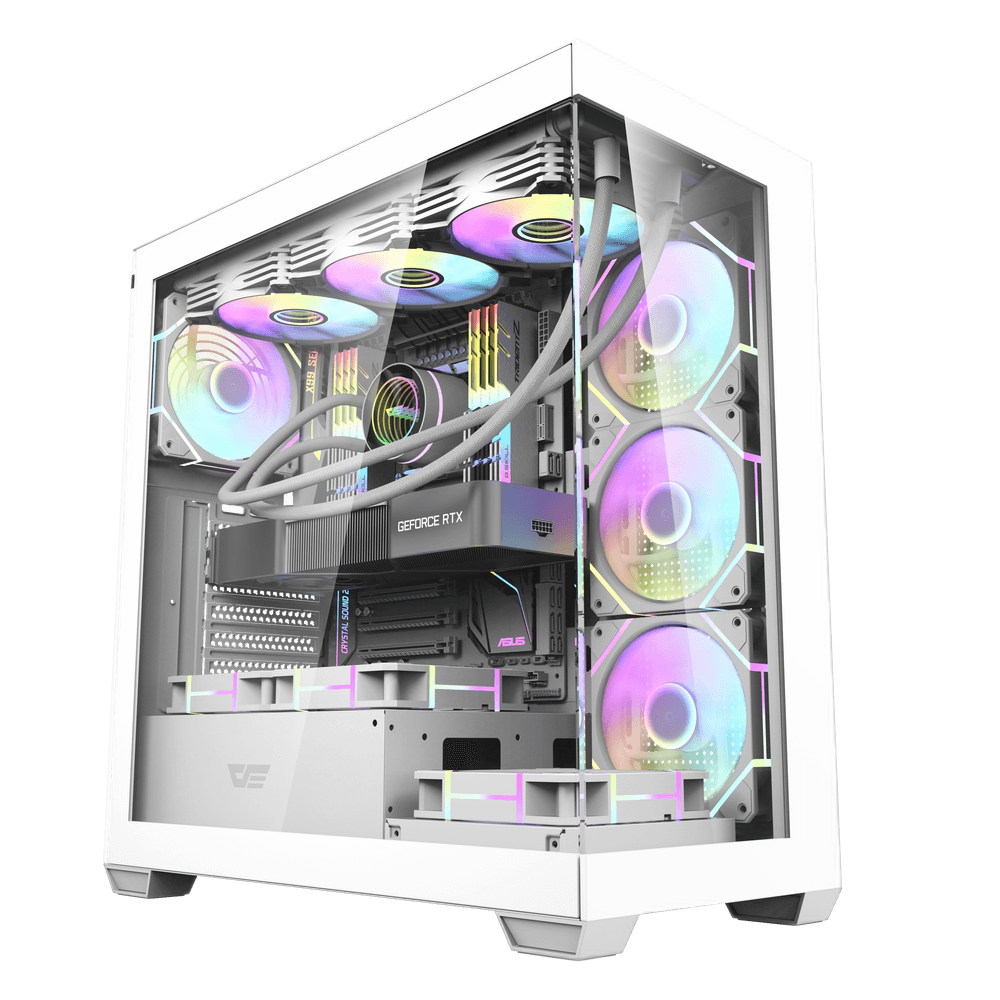 Dark Flash Mid Tower PC Case, Type C Port, 360mm Radiator Support