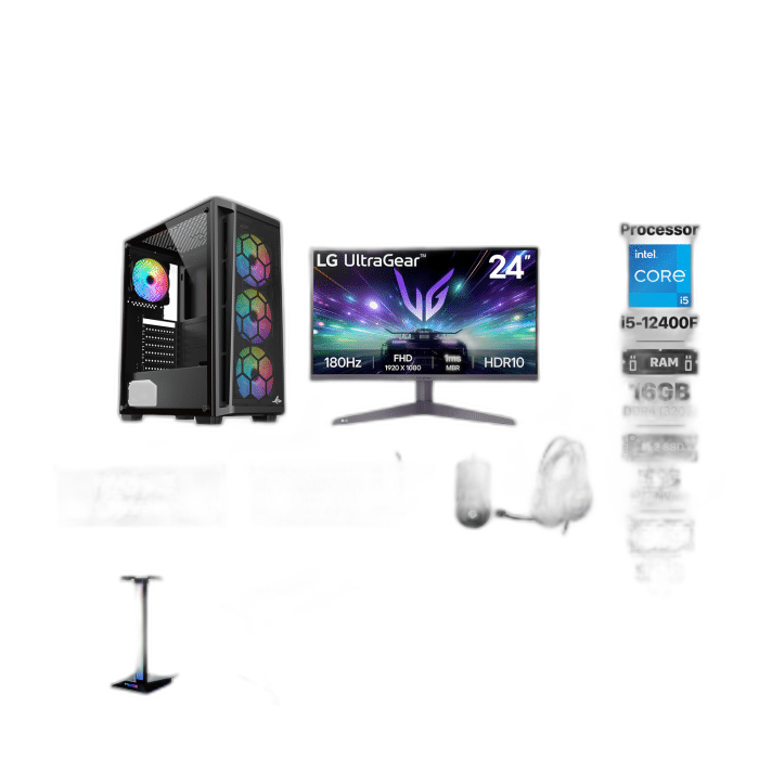 ASUS RTX 4060 Gaming PC, Intel i5-12400F