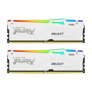 Kingston Fury Beast RGB 32GB (2x16GB) DDR5 6000MT/s CL36 Memory Kit - White