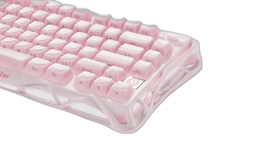 GravaStar Mercury K1 Sakura Pink Wireless Keyboard keycap and frame detail