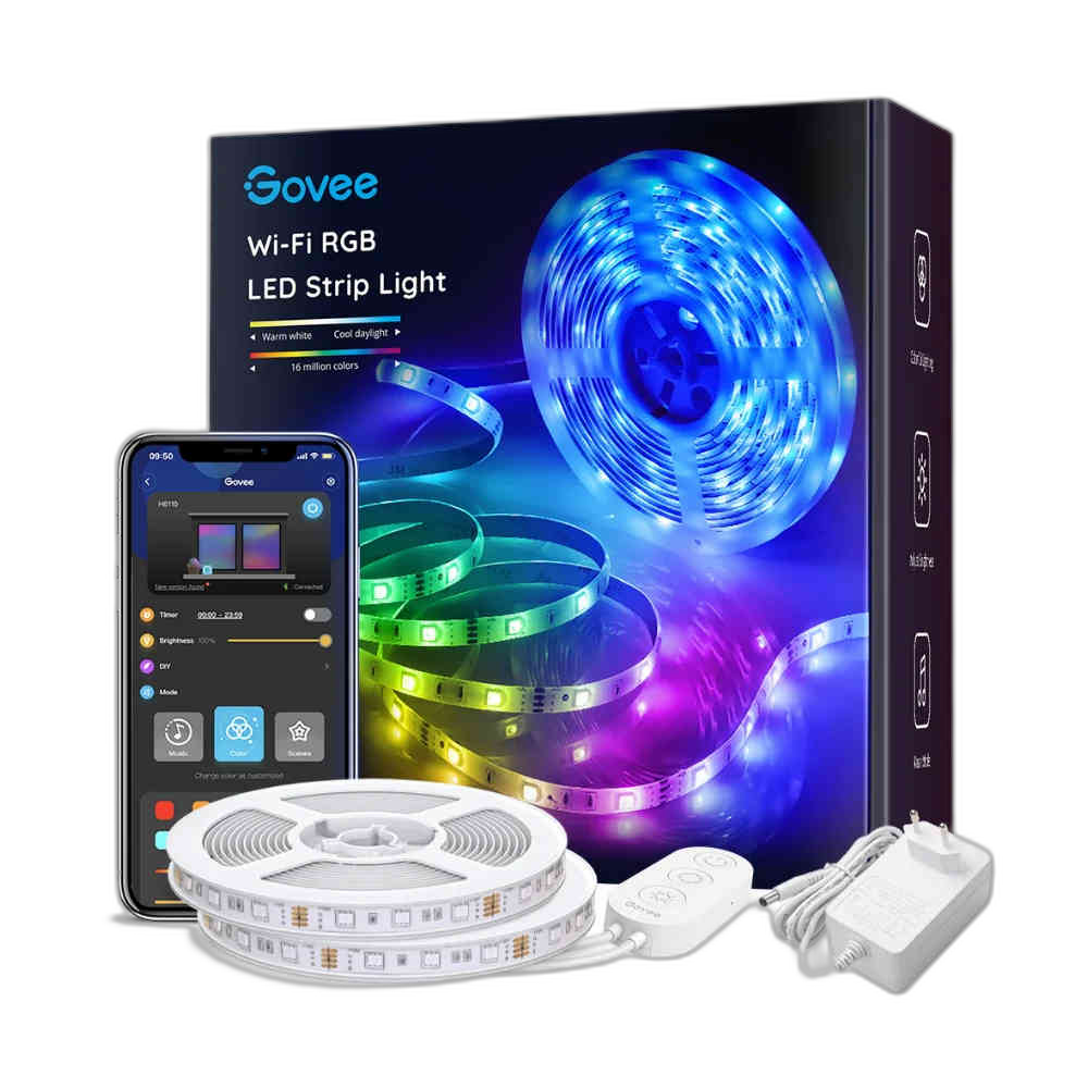Govee Wi-Fi RGB LED Strip Lights 16.4ft×2 Rolls Lighting Kit