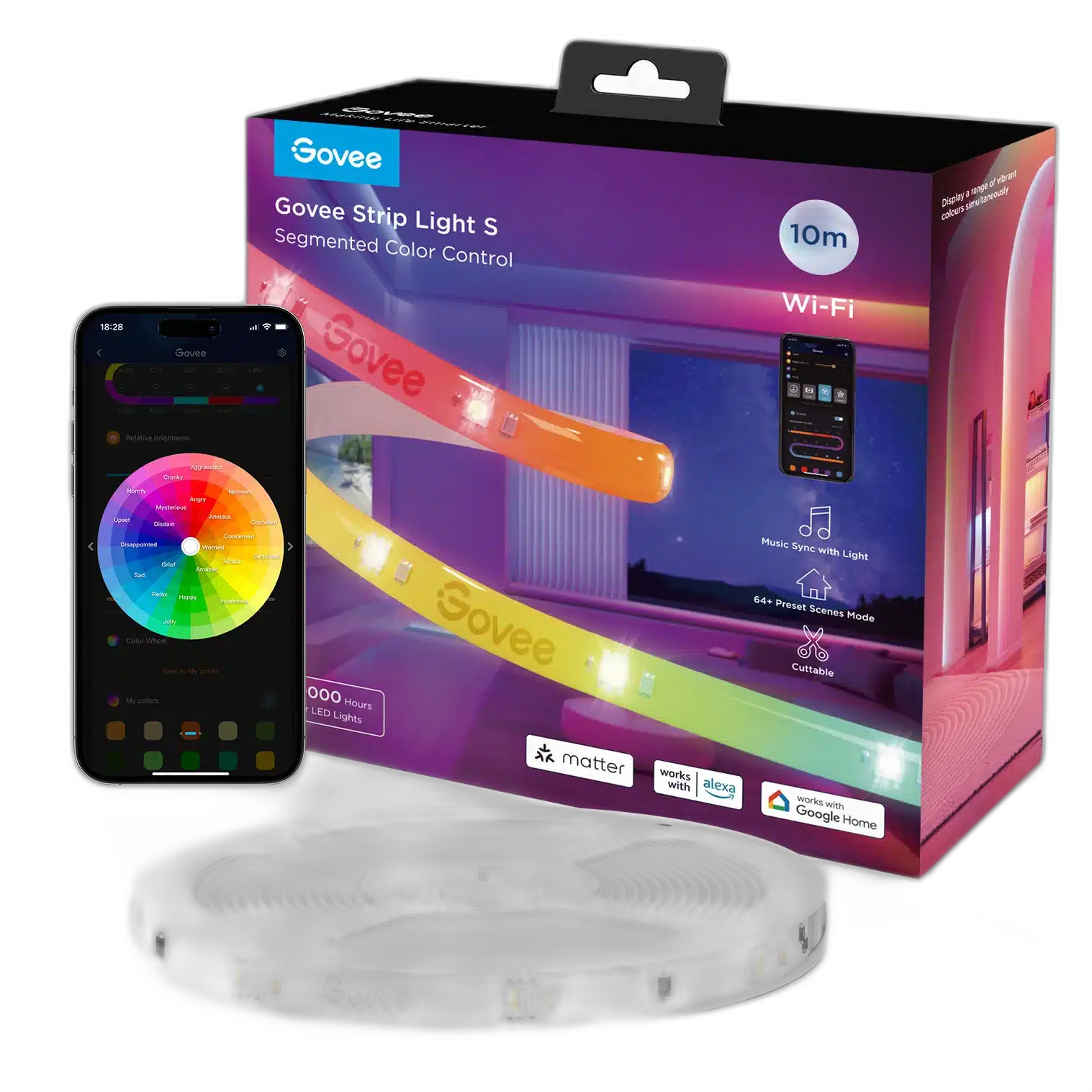 Govee H612C RGBIC Wi-Fi + Bluetooth LED Strip Lights 10M