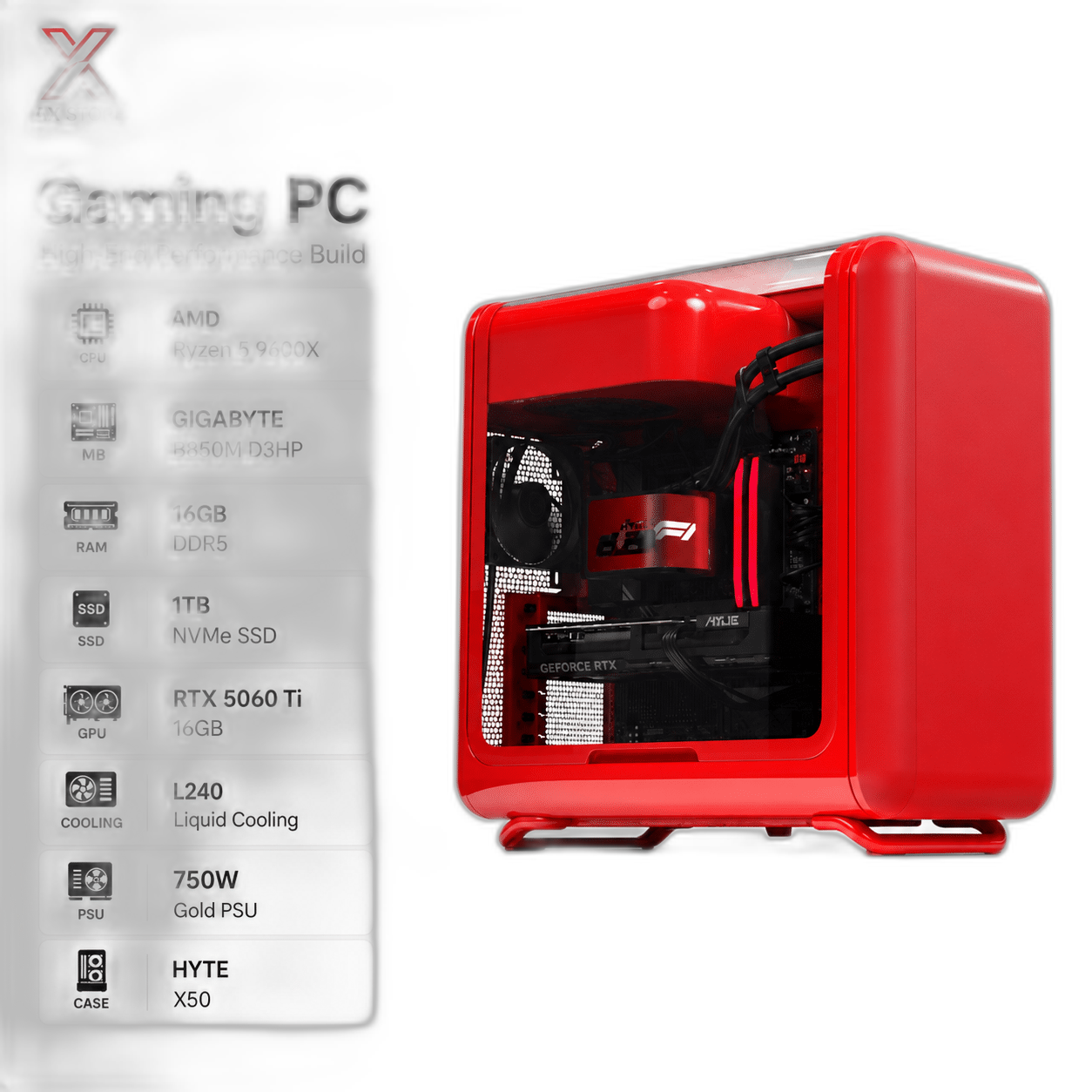 Ryzen 5 9600X Gaming PC, RTX 5060 Ti