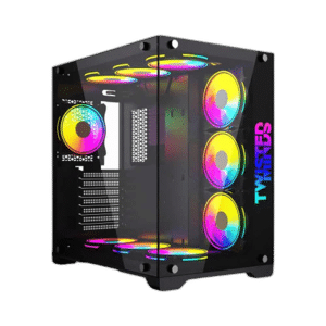 Twisted Minds Bullet-07 Mid Tower Case, 7 RGB Fans, Black