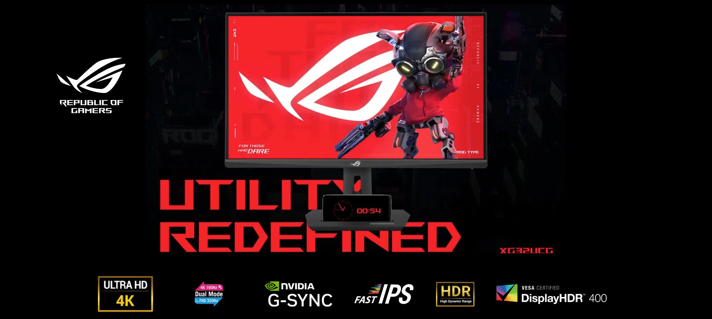 ASUS ROG Strix XG32UCG 32-inch Dual Mode 4K 160Hz FHD 320Hz Gaming Monitor - AX Store Kuwait