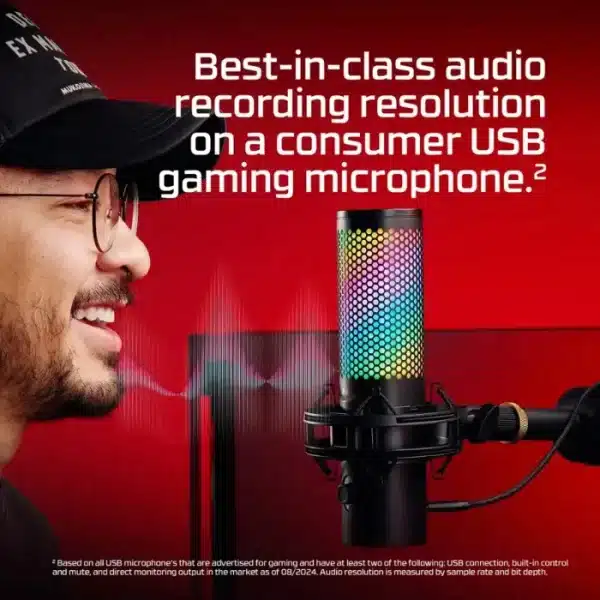 HyperX QuadCast 2 S USB Gaming Microphone with Customizable aRGB Lighting – Black - AX Store Kuwait - 3