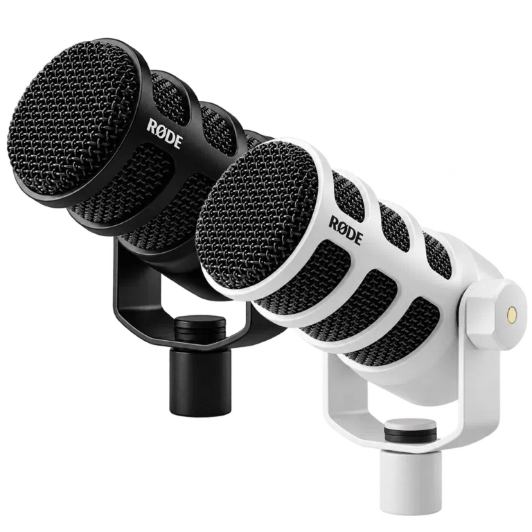 RØDE PodMic USB Dynamic Microphone – USB-C & XLR – Black / White — product view