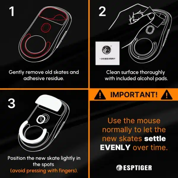 ESPTiger ICE V2 PTFE Mouse Skates for Logitech G Pro X Superlight 2 - AX Store Kuwait - 4