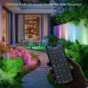 Govee Outdoor Spotlights 2 illuminating an outdoor wall scene