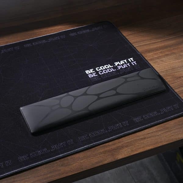 Close-up of the GravaStar 75% Keyboard Wrist Rest Pad PU leather surface and build quality