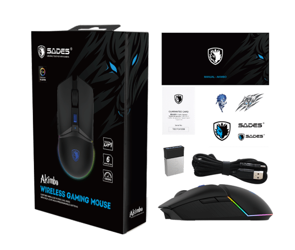 SADES Akimbo S-18 Wireless Gaming Mouse – 16,000 DPI / 79g / RGB - AX Store Kuwait - 3