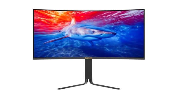 SADES BL-Shark curved ultrawide gaming monitor angled view