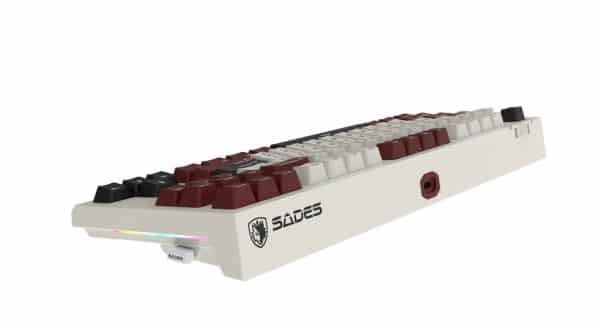 SADES Bate Wolf 87 Bordeaux Red side view with RGB light bars - AX Store Kuwait