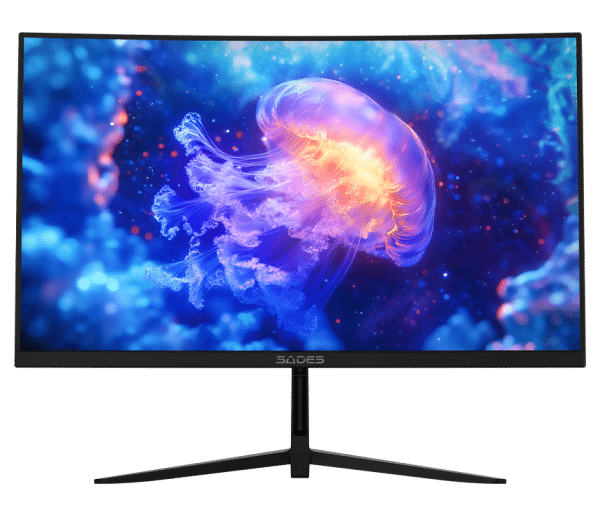 SADES NC-Pelagia curved gaming monitor black angled view