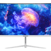 SADES NC-Pelagia curved gaming monitor white angled view