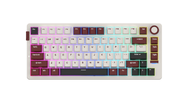 SADES Phantom Wolf 75 mechanical keyboard bordeaux red with aluminum knob