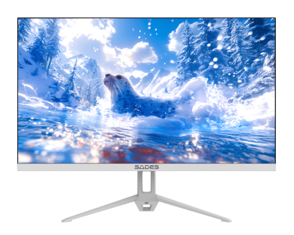 SADES SD-Seal V2 gaming monitor white angled view