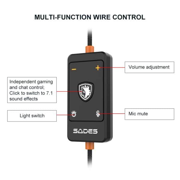 SADES Spectre SA-915 USB Gaming Headset – Virtual 7.1 / Hi-Res - AX Store Kuwait - 2