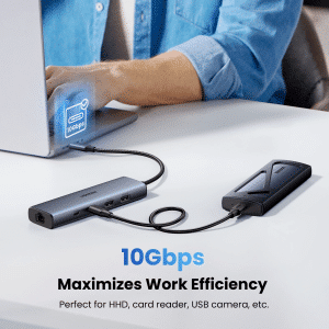 UGREEN CM512 45320 6-in-1 USB-C Hub – 10Gbps / Gigabit Ethernet - AX Store Kuwait