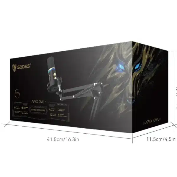 SADES Apex Owl SA-M02 RGB USB/XLR Dynamic Microphone – Black - AX Store Kuwait - 2