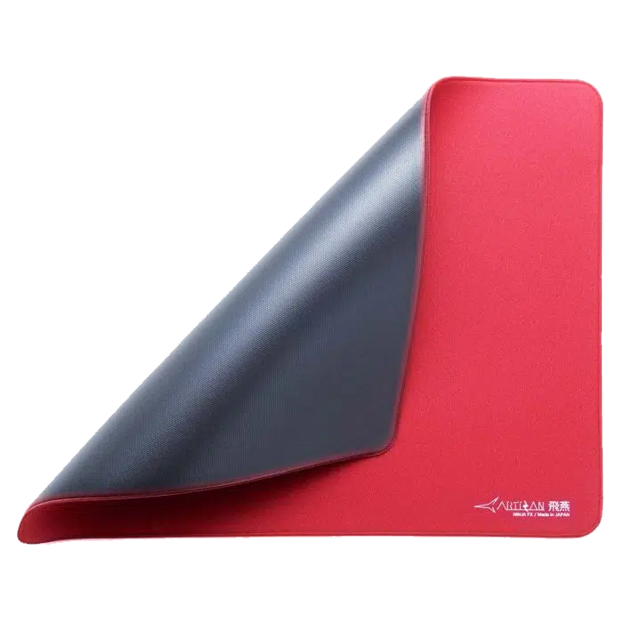 Wine Red ARTISAN HIEN with a corner lifted to show its underside