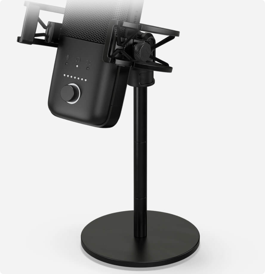 Elgato Wave Extension Rods installed on a desktop microphone stand