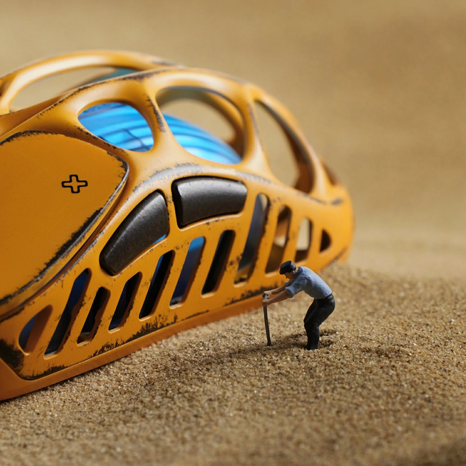 GravaStar Mercury X Pro Battle Worn Yellow frame close-up