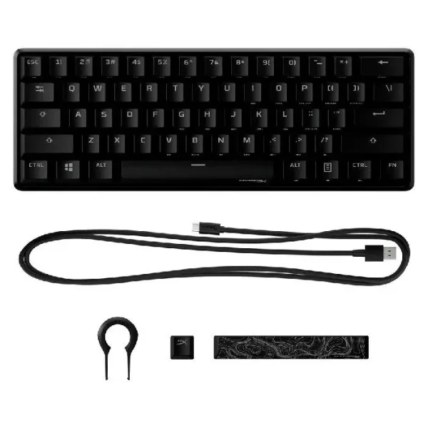 HyperX Alloy Origins 60 Mechanical Gaming Keyboard – Red Switch – English/Arabic – Black - AX Store Kuwait - 2