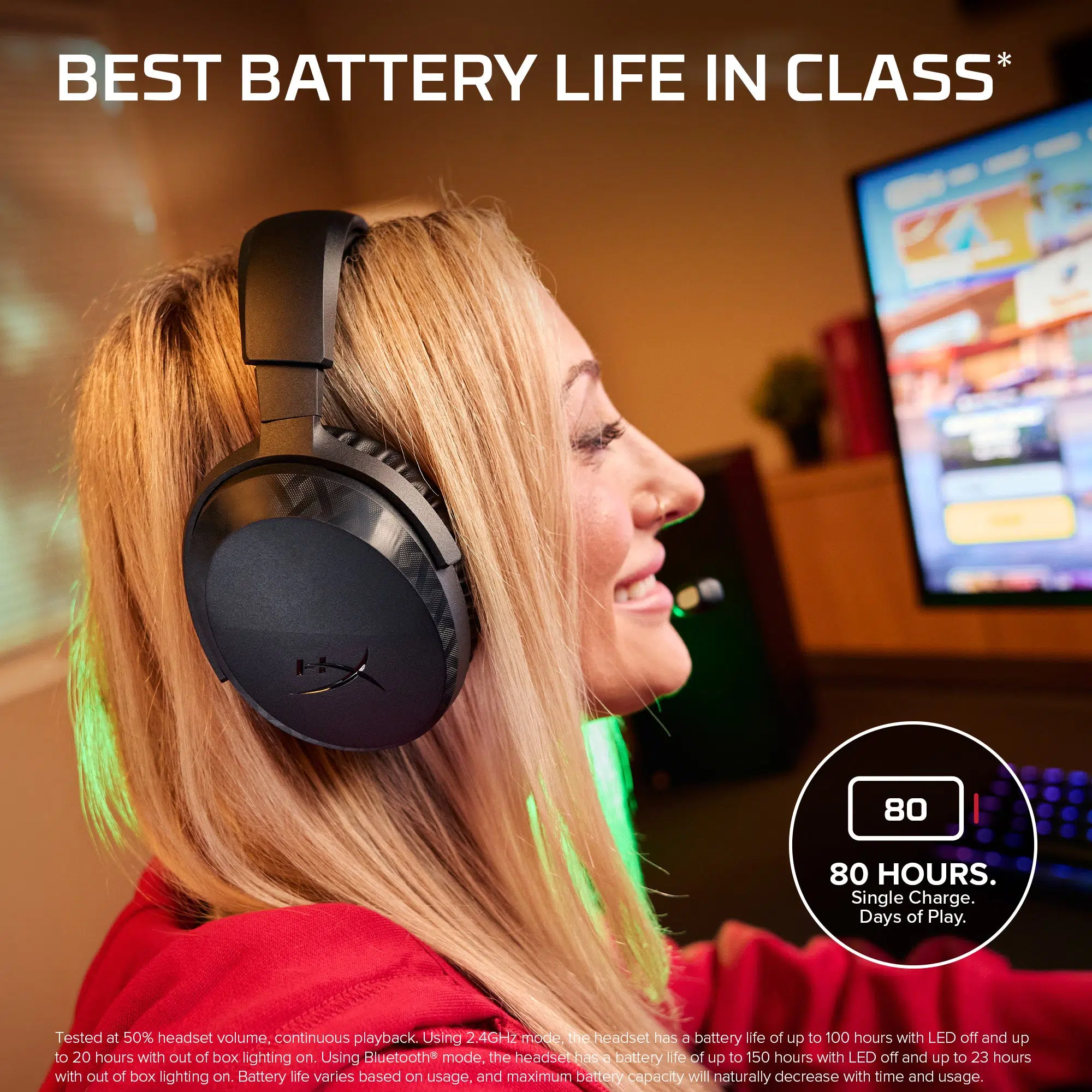 HyperX Cloud Stinger 3 Wireless battery life feature