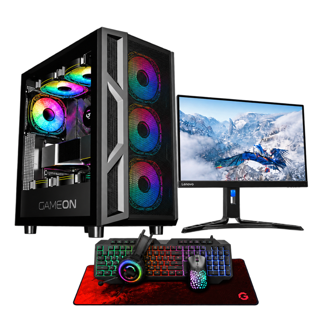 RTX 5060 Gaming PC – i5-12400F – GameOn Trident IV Black + Monitor