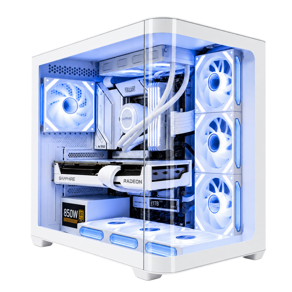 RX 9070 XT Gaming PC – Ultra 9 285K – Tortox Curvo White