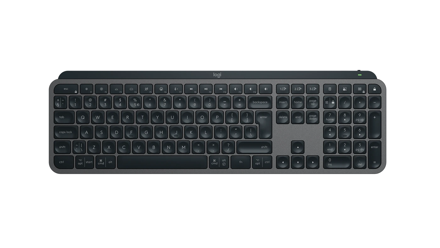 Logitech MX Keys S Graphite keyboard top view