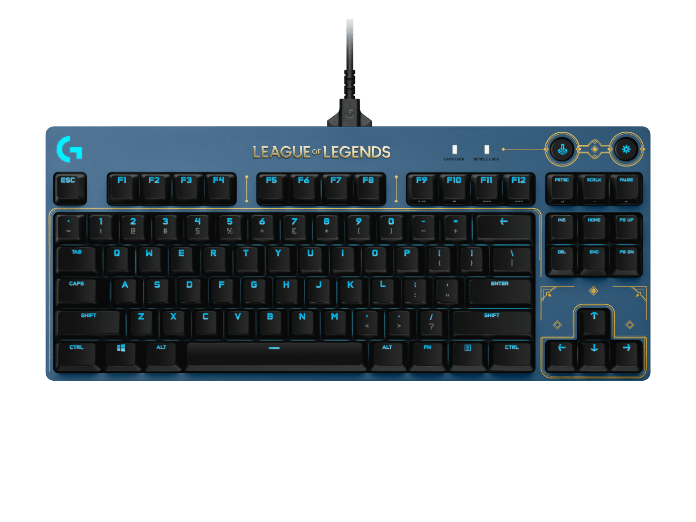 Logitech G Pro League Of Legends Tenkeyless Keyboard, Black/Blue